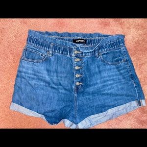 Express Jean Paper Bag Shorts NEW